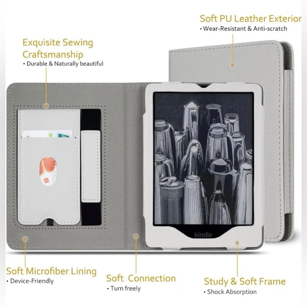 RSAquar Gray Kindle Paperwhite Case With Hand Strap